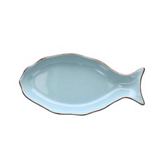Fish Plate cm 30 x 15 H4 Dory Stoneware Blue