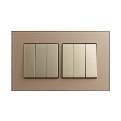 6 Gang 2 Way Switch Gold Temp Glass