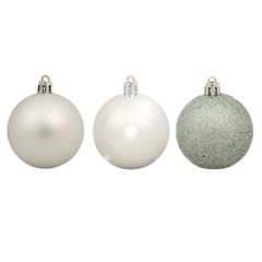 Bauble Unbreakable Silver 10 Pieces D6cm