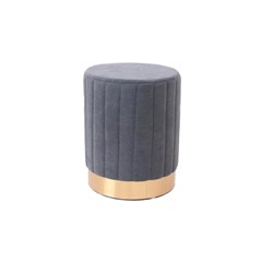 Ottoman Pouf In Grey Velvet