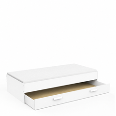 Set Bridge Bed with Slats & Drawer 90x200 – Kronberg Oak & Matt White