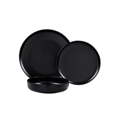 8 Piece Dinnerware Set Matt Black
