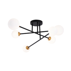 Ceiling Lamp Iron-Acryl Glass - Black & Brass