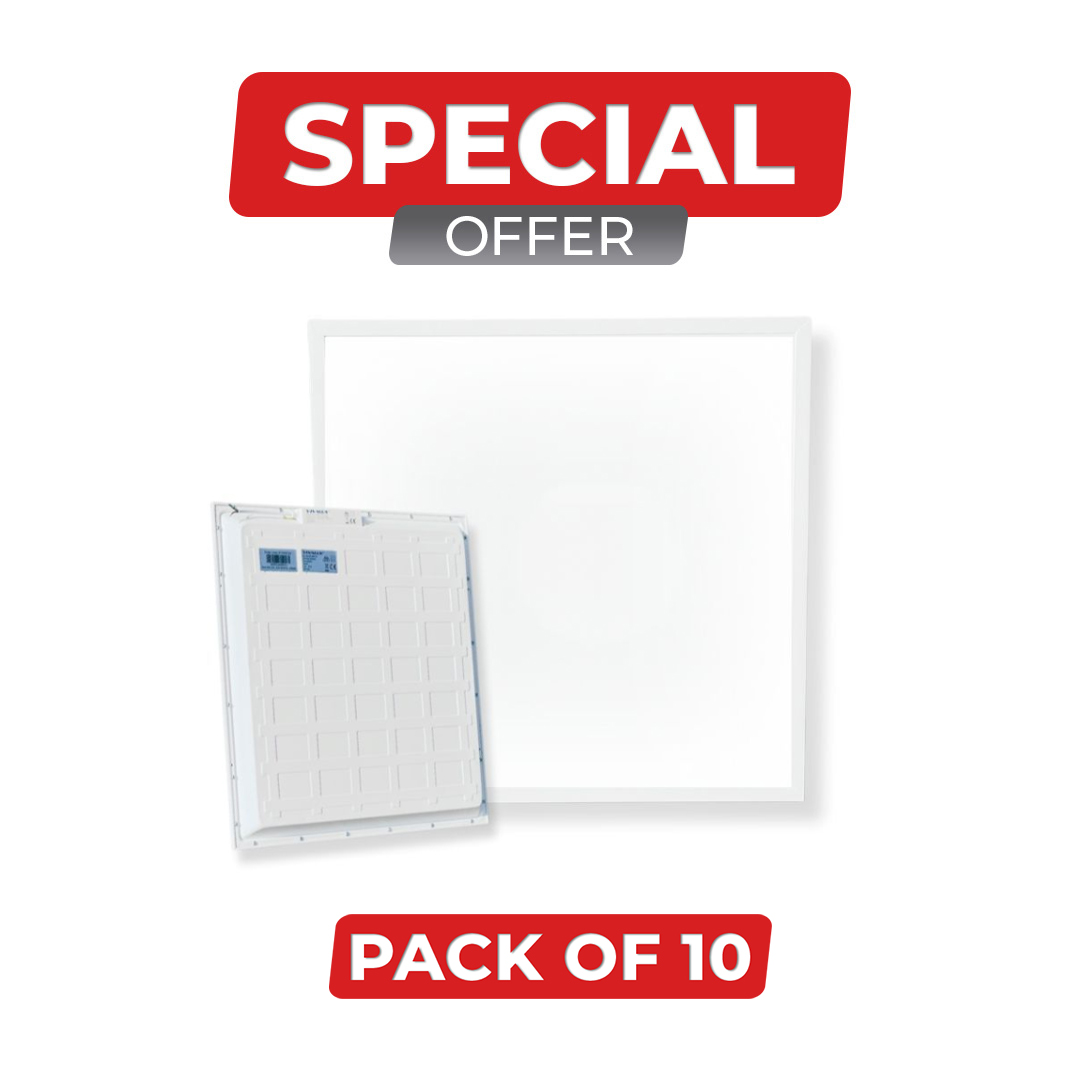 Pack of 10 Square LED Panels Light White 40W - 4000K