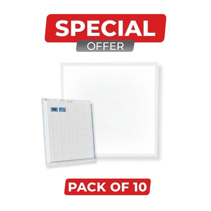 Pack of 10 Square LED Panels Light White 40W - 4000K