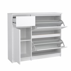 Naia Shoe Cabinet 2 Flap Doors White Gloss