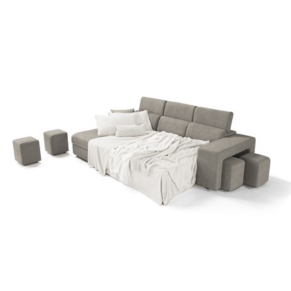 Sofa Bed 2-Seater With Chaise Lounge Left