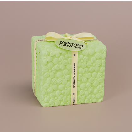 Small Cube Jar – Maltese Tile Green