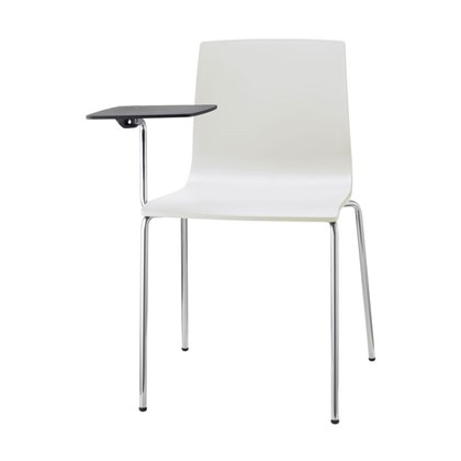 Chair with Writing Tablet - White