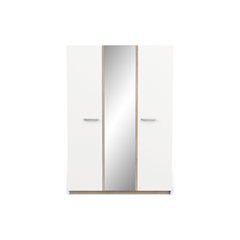 Wardrobe with 3 Hinged Doors – Kronberg Oak & Matt White