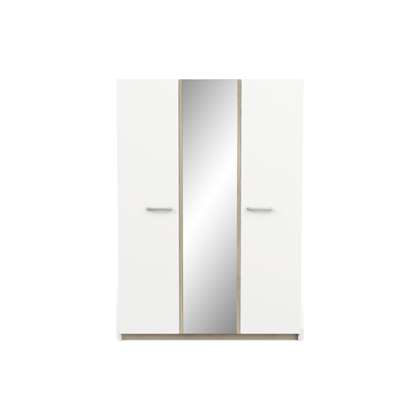 Wardrobe with 3 Hinged Doors – Kronberg Oak & Matt White