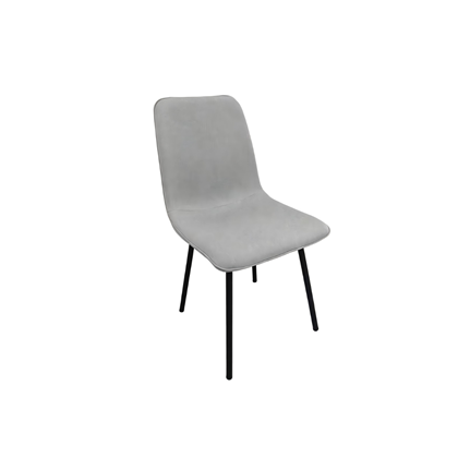 Chair Fabric Black Metal Legs - Grey