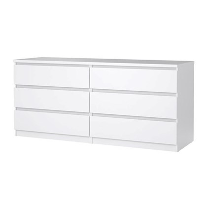 Naia Double Dresser 6 Drawers White High Gloss