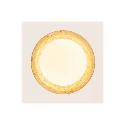 Wall Light 1xG9 LED Max 5W – Natural Stone/Brown Wood/Opal Glass