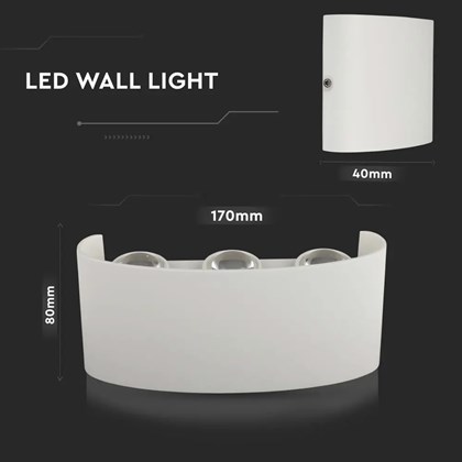 Round Wall LED Lamp 6W 3000K - Sand White