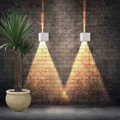Square LED Wall Light - White