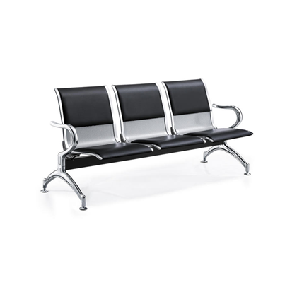 Waiting Area 3-Seaters Chair  – Black