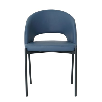 Dining Chair Blue with Black Legs