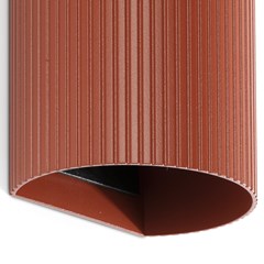 Wall Light Round Striped Terracotta Color