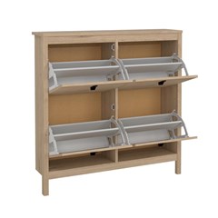Madrid Shoe Cabinet 4 Flap Doors Oak