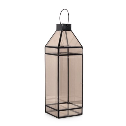 Glass Lantern Siwan Black 1H H52.7