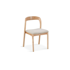 V Chair – Fabric & White Wax Wood Frame