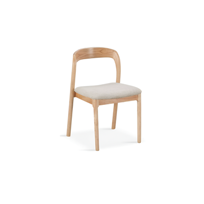 V Chair – Fabric & White Wax Wood Frame