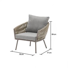 Aluminium  Rope Sofa 4Pcs Set With Table
