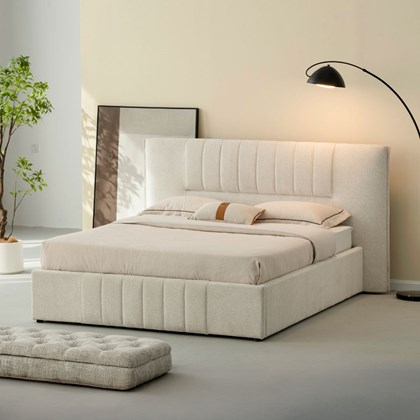 Upholstered Bed 180x200 Cream