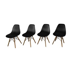 Set Of 4 Chairs With Dining Table Black