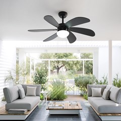 Milan Matte Black Ceiling Fan with Light
