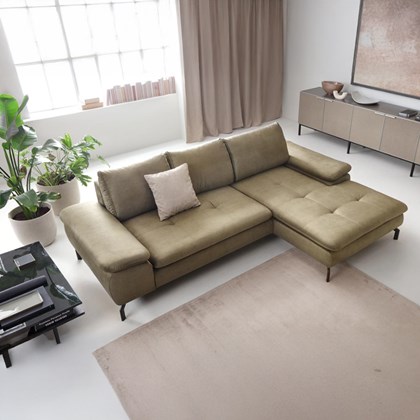 Corner Sofa Bed with Chaise Right – Olive