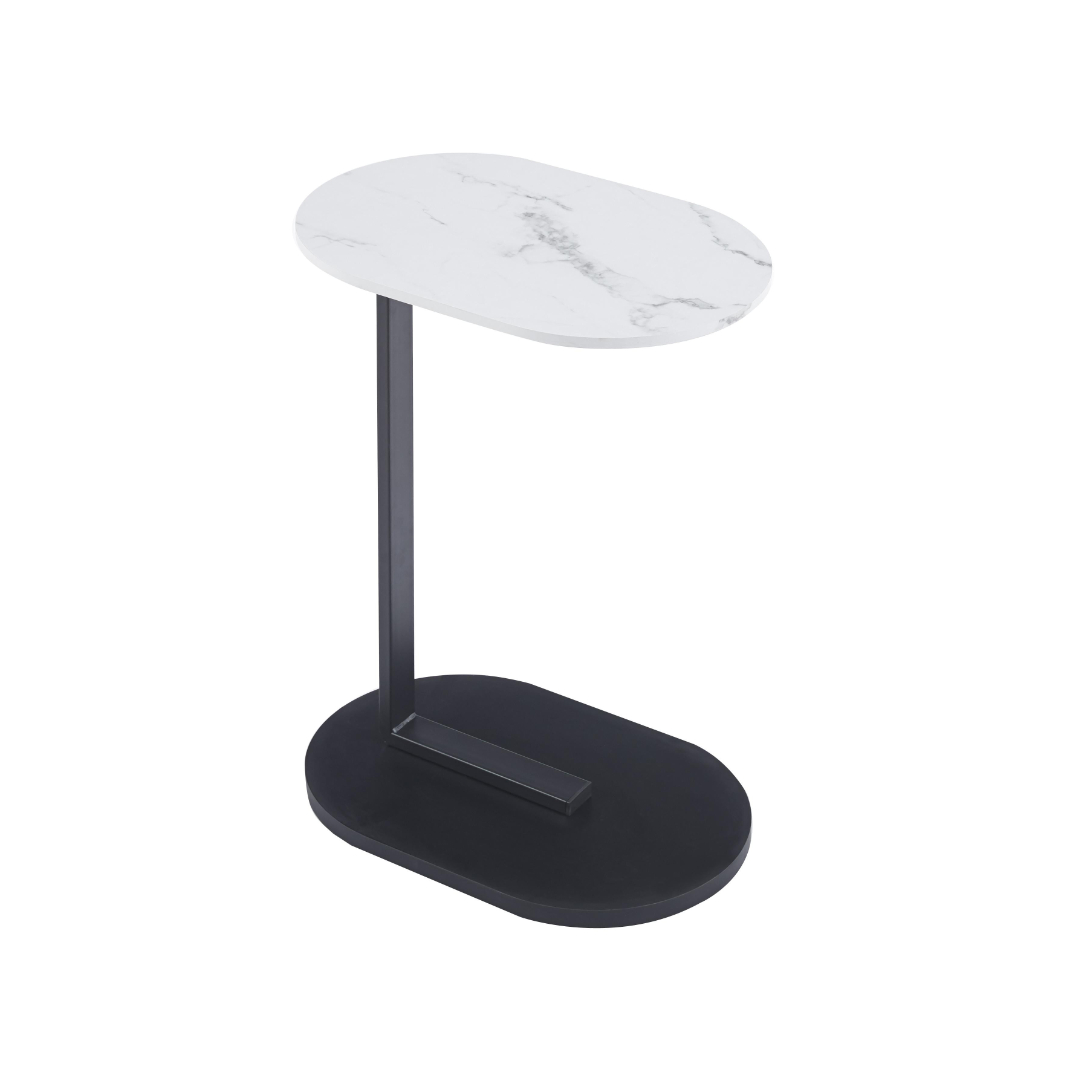 Coffee Table With White MDF Top and Black Metal Legs