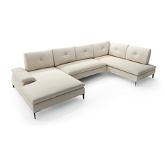 Corner Sofa Bed with Chaise Left 350cm – Light Beige