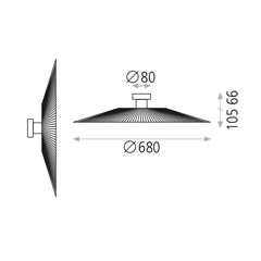 Ceiling/Wall Light D680xH70 mm - Green & Black
