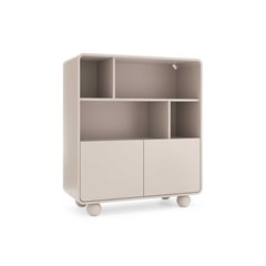 Bookshelf – 4 Shelves & 2 Doors – Cashmere