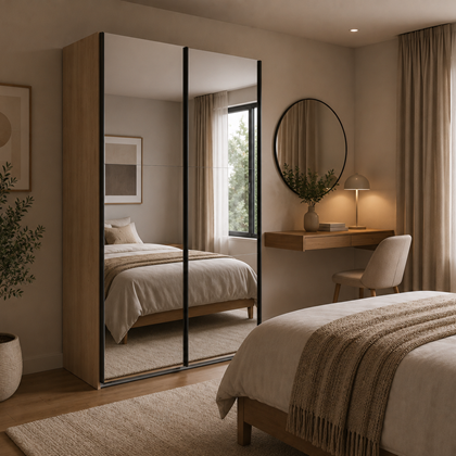 Bergamo Wardrobe – Jackson Hickory & Mirror