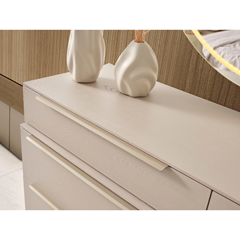 Bedroom Set 200x180cm - Cream & Dark Walnut