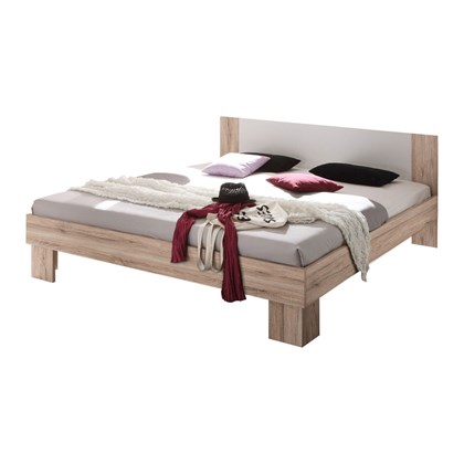 Bed 160x200 Light Oak & White