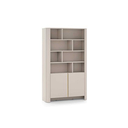Bookshelf 4 Shelf & 2 Doors - Cashmere