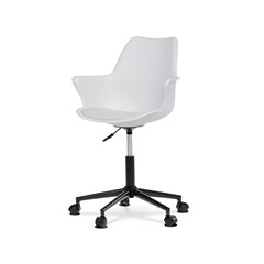 Swivel Office Chair with PU Cushion - Light Grey & Black