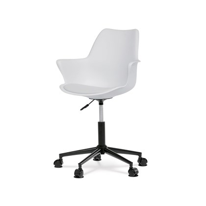 Swivel Office Chair with PU Cushion - Light Grey & Black