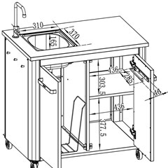 Outdoor Kitchen 90 With Sink and Tap