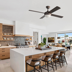 Brown Ceiling Fan with Light