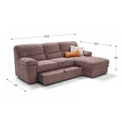 Sofa Bed 2-Seater With Chaise Lounge Right 00292-R03