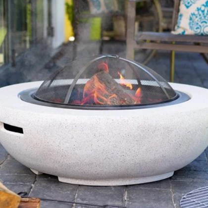 Contemporary Round Fire Pit and Grill