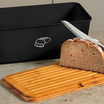 Rectangular Bread Box Black