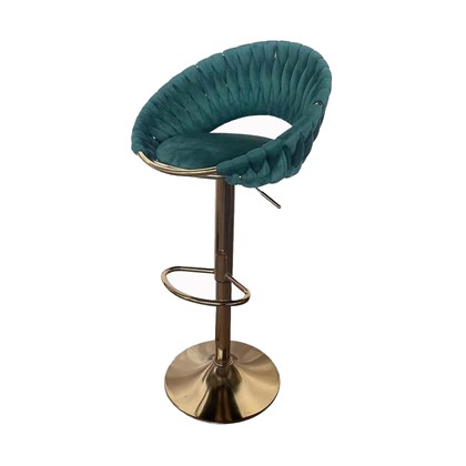 Bar Chair Velvet Seat with Golden Base