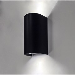 Black Plastic Wall Light - Up & Down - GU10 7W