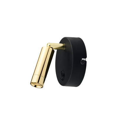 Wall Lamp Narrow Black/Gold Tube